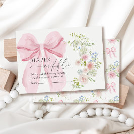 ベビーに開花おむつラッフルピンクボウ赤ちゃんシャワー エンクロージャーカード