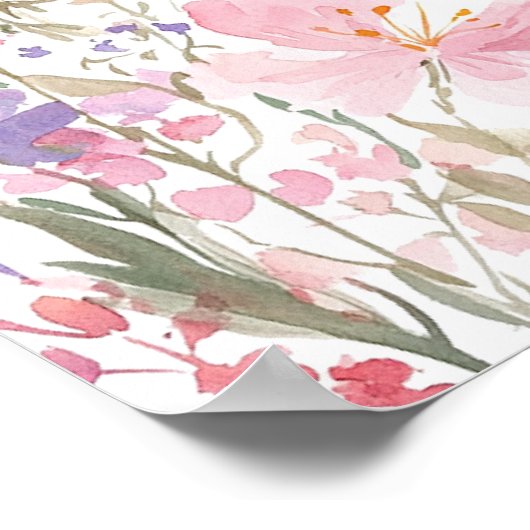 ベビーに開花蝶の赤ちゃんシャワー歓迎サイン ポスター (角)