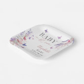 ベビーに開花蝶ワイルドフラワーベビーシャワー ペーパープレート (傾斜あり)
