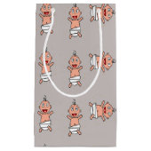 ベビーのおむつが灰色 スモールペーパーバッグ (正面)