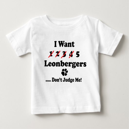 ベビーのおもしろいなLeonbergerのTシャツ ベビーTシャツ (正面)