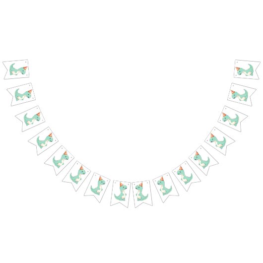 ベビーのかわいい漫画ベビー恐竜の誕生日パーティー バンティングフラッグ (全)