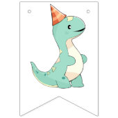 ベビーのかわいい漫画ベビー恐竜の誕生日パーティー バンティングフラッグ (第1の旗)