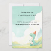 ベビーのかわいい漫画ベビー恐竜の誕生日パーティー 招待状 (裏面)