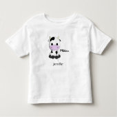 ベビーのかわいい牛漫画の幼児の名前のワイシャツ トドラーTシャツ (正面)