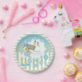 ベビーのこうのとりの男の赤ちゃんのシャワー ペーパープレート (パーティー)