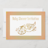 ベビーのこうのとりを期待しているベビーシャワーの招待状 セーブザデート (正面)