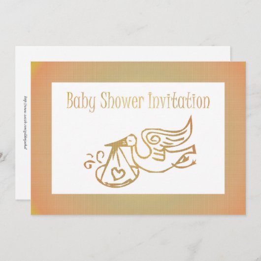 ベビーのこうのとりを期待しているベビーシャワーの招待状 セーブザデート (正面/裏面)