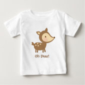 ベビーのためのかわいいOhシカのしゃれのユーモア ベビーTシャツ (正面)