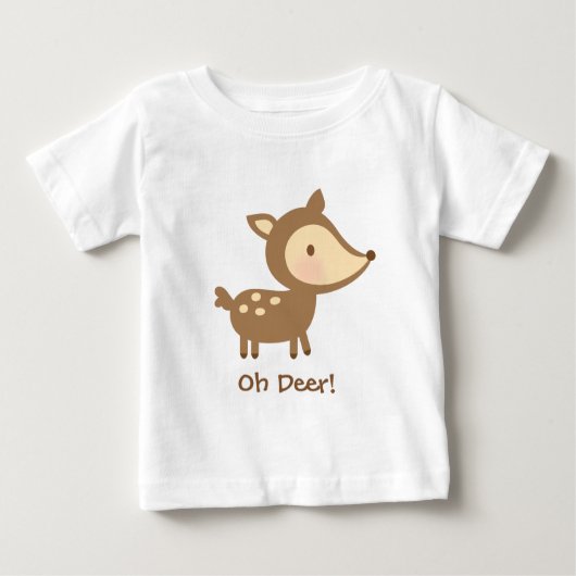 ベビーのためのかわいいOhシカのしゃれのユーモア ベビーTシャツ (正面)