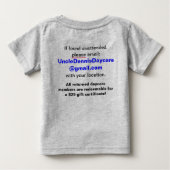 ベビーのためのデニス叔父さん ベビーTシャツ (裏面)