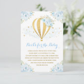 ベビーのためのパステル調の青い花の熱気の気球の本 エンクロージャーカード (スタンド正面)