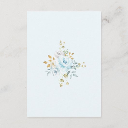 ベビーのためのパステル調の青い花の熱気の気球の本 エンクロージャーカード (裏面)