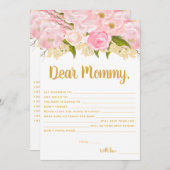 ベビーのためのピンクとゴールドの願いアドバイスカード 招待状 (正面/裏面)