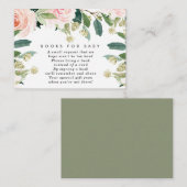 ベビーのためのピンクの花の本のリクエストカード エンクロージャーカード (正面/裏面)