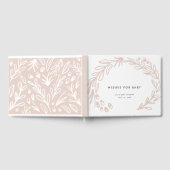 ベビーのためのピンクの花の願い ゲストブック (全面)