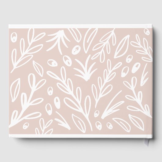 ベビーのためのピンクの花の願い ゲストブック (裏面)