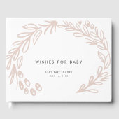 ベビーのためのピンクの花の願い ゲストブック (正面)