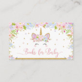 ベビーのためのユニコーンのベビーシャワーの本は本を持って来ます エンクロージャーカード (裏面)
