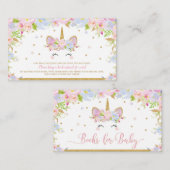 ベビーのためのユニコーンのベビーシャワーの本は本を持って来ます エンクロージャーカード (正面/裏面)