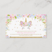 ベビーのためのユニコーンのベビーシャワーの本は本を持って来ます エンクロージャーカード (正面)