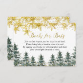 ベビーのための冬のクリスマスツリーのベビーシャワーの本 エンクロージャーカード (正面/裏面)