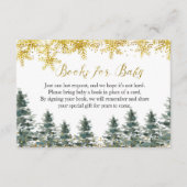 ベビーのための冬のクリスマスツリーのベビーシャワーの本 エンクロージャーカード (正面)