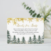 ベビーのための冬のクリスマスツリーのベビーシャワーの本 エンクロージャーカード (スタンド正面)