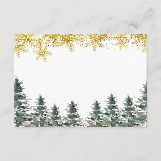 ベビーのための冬のクリスマスツリーのベビーシャワーの本 エンクロージャーカード (裏面)