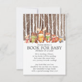 ベビーのための冬の森林動物の素朴な本 招待状 (正面)