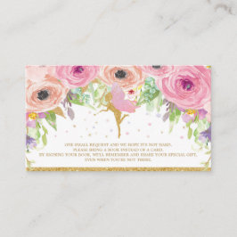 ベビーのための妖精のベビーシャワーの本はブックカードを持って来ます エンクロージャーカード