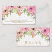 ベビーのための妖精のベビーシャワーの本はブックカードを持って来ます エンクロージャーカード (正面/裏面)