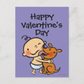 ベビーのための子犬のキス シーズンポストカード (正面)