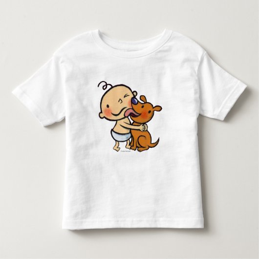 ベビーのための子犬のキス トドラーTシャツ (正面)
