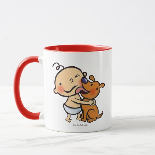 ベビーのための子犬のキス マグカップ (左)