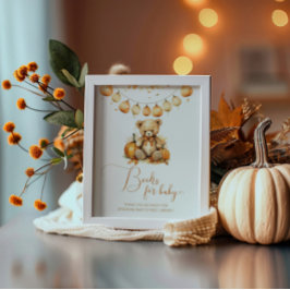 ベビーのための小さなクマかぼちゃの赤ちゃんシャワーブック ポスター