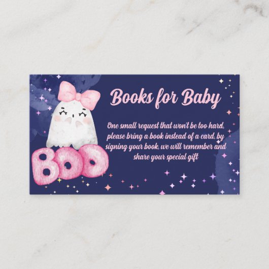 ベビーのための小さなブハロウィーンの赤ちゃんシャワー本 エンクロージャーカード (正面)