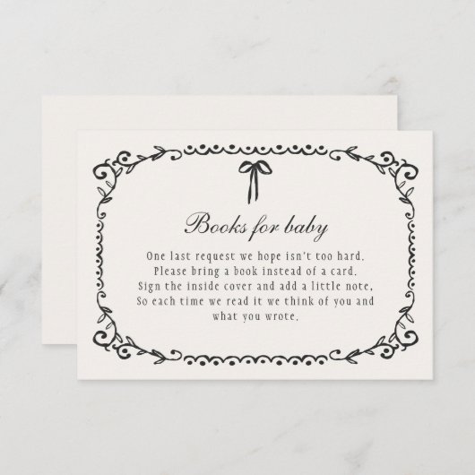 ベビーのための小さなブーブブラックボウハロウィーンの本 エンクロージャーカード (正面/裏面)