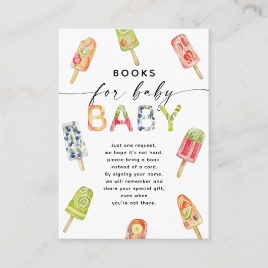 ベビーのための本に準備ポップ・アートのされた水彩ポプシクル エンクロージャーカード (正面)
