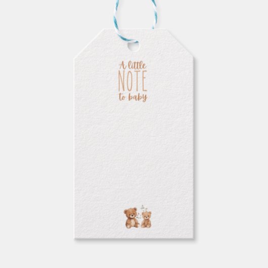 ベビーのための本の中のベビーステッカーへの小さなメモ ギフトタグ (正面)