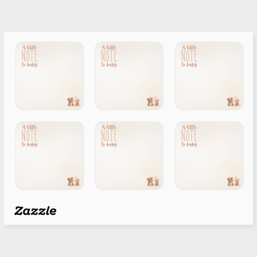 ベビーのための本の中のベビーステッカーへの小さなメモ スクエアシール (シート)