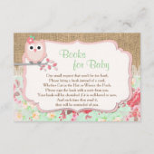 ベビーのための本は、本の挿入物、フクロウを持って来ます エンクロージャーカード (正面)