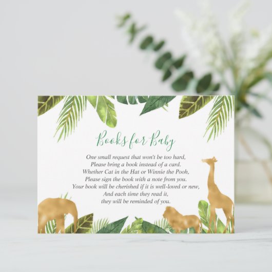 ベビーのための本、サファリの本の要求挿入物 エンクロージャーカード (スタンド正面)