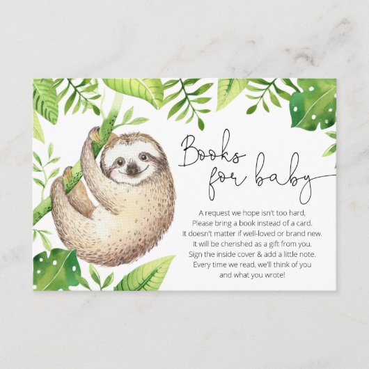 ベビーのための熱帯緑の本のベビー エンクロージャーカード (正面)