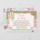 ベビーのための熱気の気球の本は本の挿入物を持って来ます エンクロージャーカード (正面/裏面)