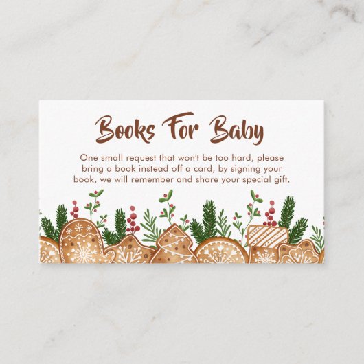 ベビーのための甘いクッキーのクリスマスブック エンクロージャーカード (正面)