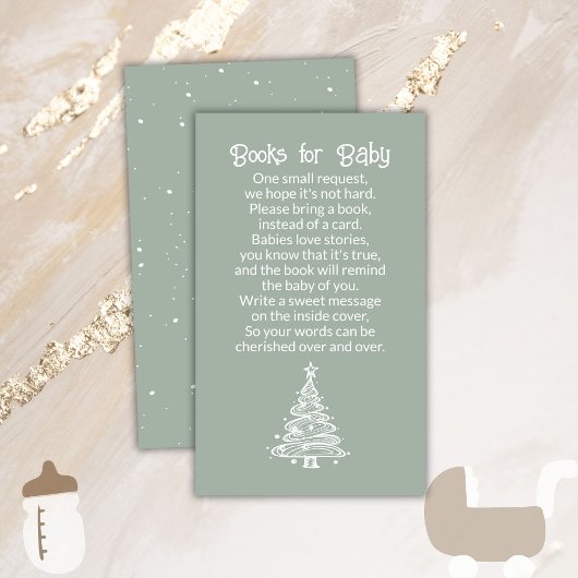 ベビーのための男女兼用クリスマスボホ緑の本 エンクロージャーカード