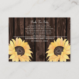 ベビーのための素朴なヒマワリのベビーシャワーの本 エンクロージャーカード