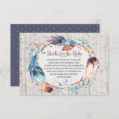 ベビーのための素朴なBohoのベビーシャワーのボヘミアの本 エンクロージャーカード (正面/裏面)
