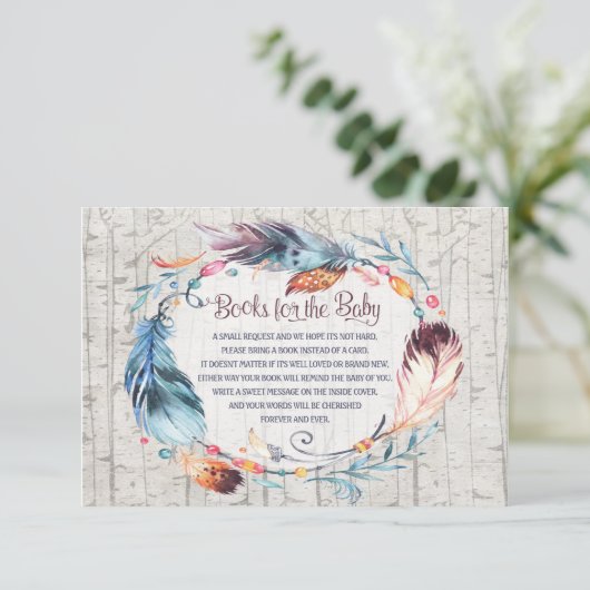 ベビーのための素朴なBohoのベビーシャワーのボヘミアの本 エンクロージャーカード (スタンド正面)